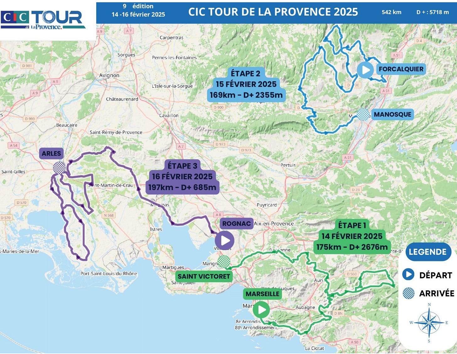 2025 Race Route Map (Image Credit: Tourdelaprovence.fr)