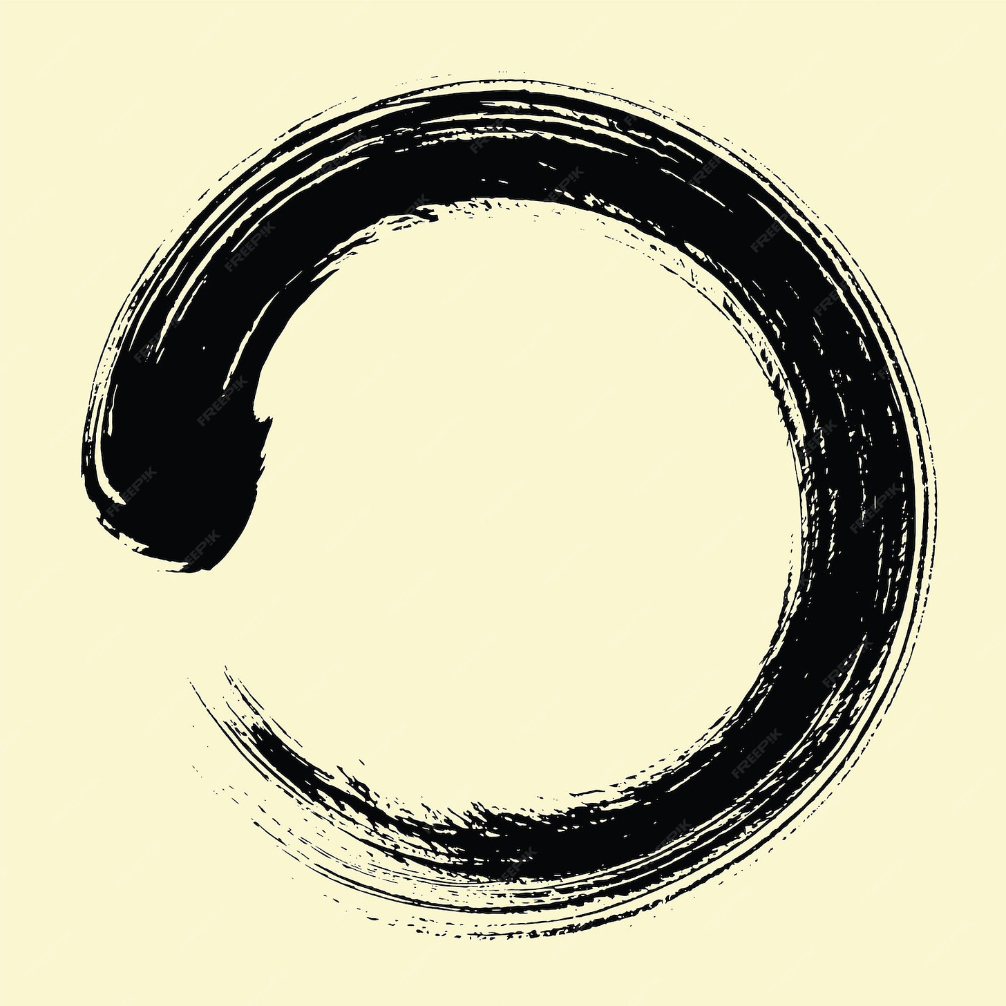 Premium Vector | Zen circle enso japanese art brush painting vector ...