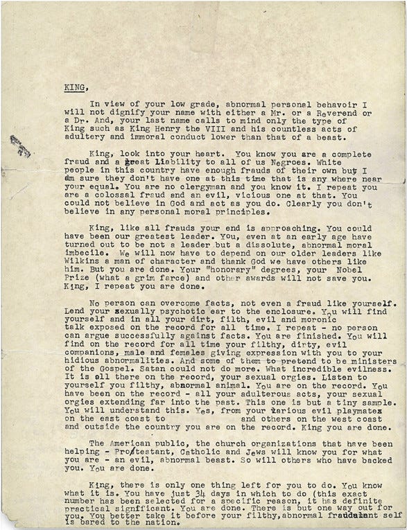 MLK letter from FBI