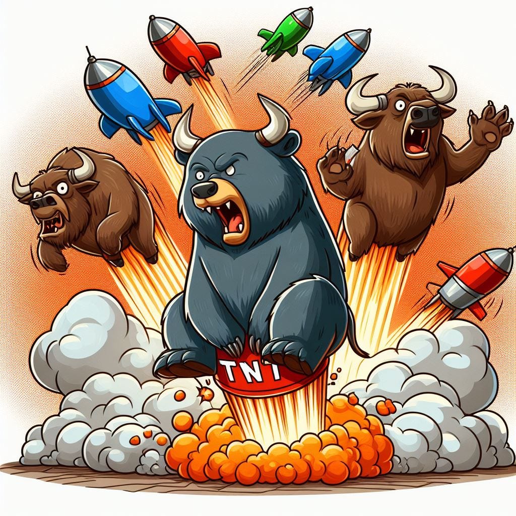 Bears got blown away with TNT bulls cartoon