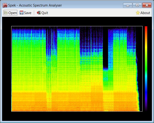 Screenshot of Spek running under Windows 7