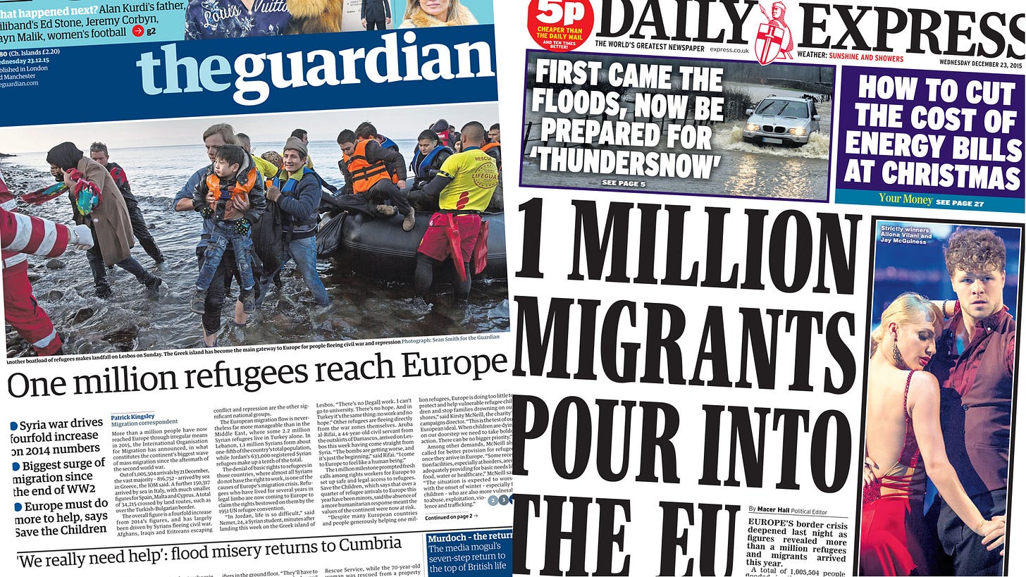 Newspaper headlines: Migrant crisis, Helmand return and last-minute  Christmas - BBC News