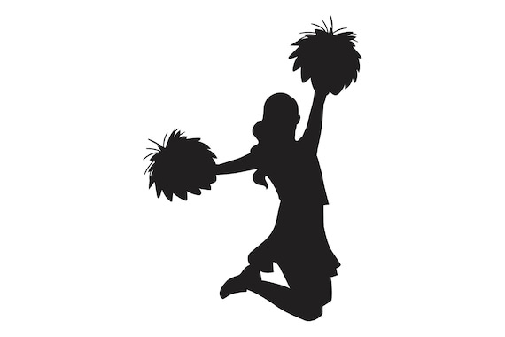 SVG Sports Clipart Cheerleader Jumping With Pom Pom Instant Digital  Download - Etsy
