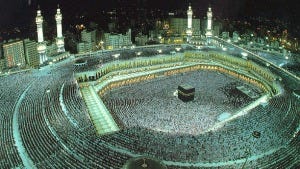 The Sacred Masjid in Makkah during the Hajj season.