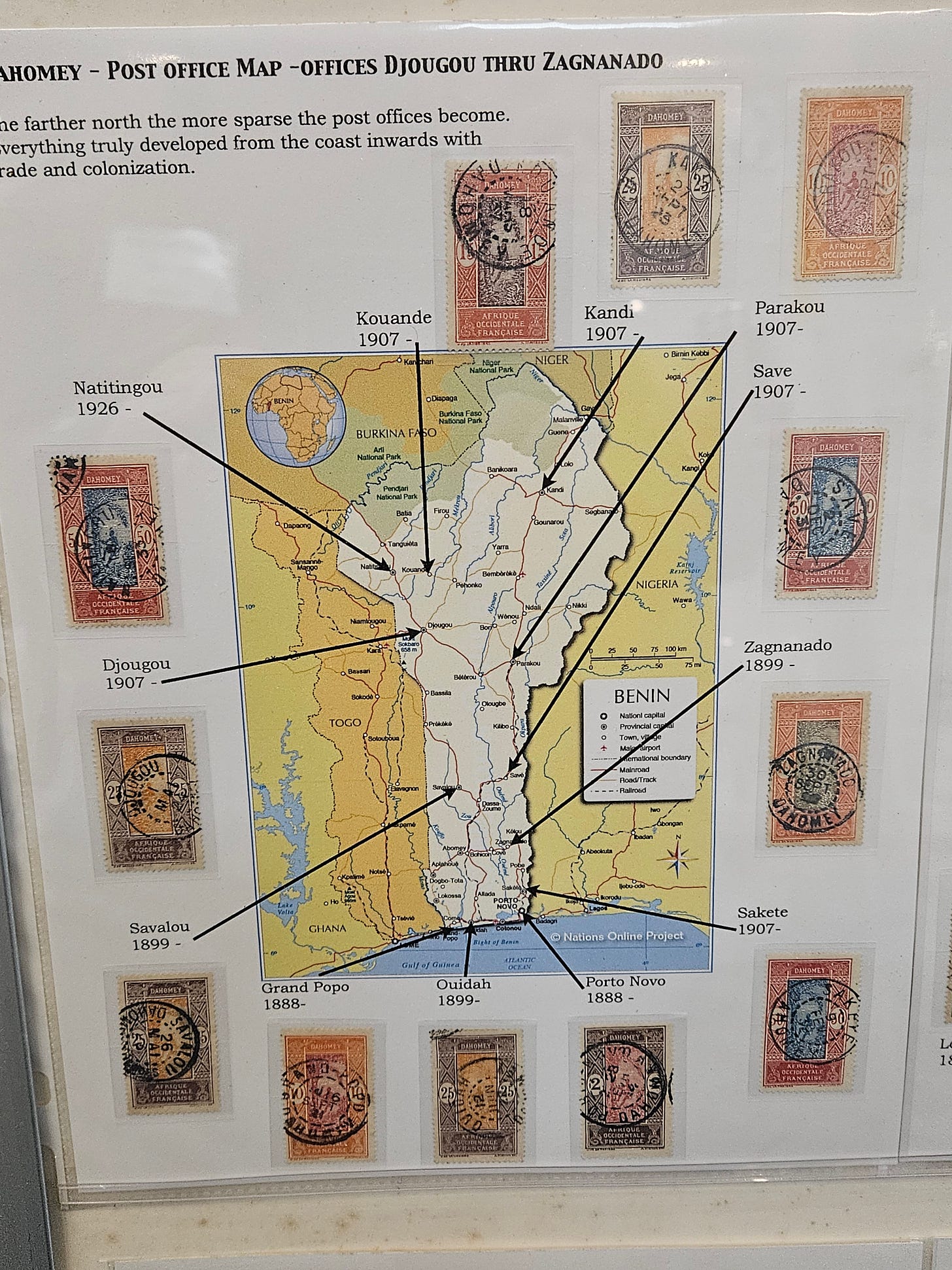 exhibit page with a map