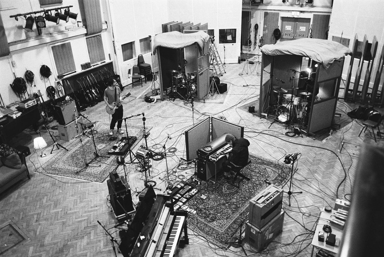 The Smile recording in Abbey Road Studio two