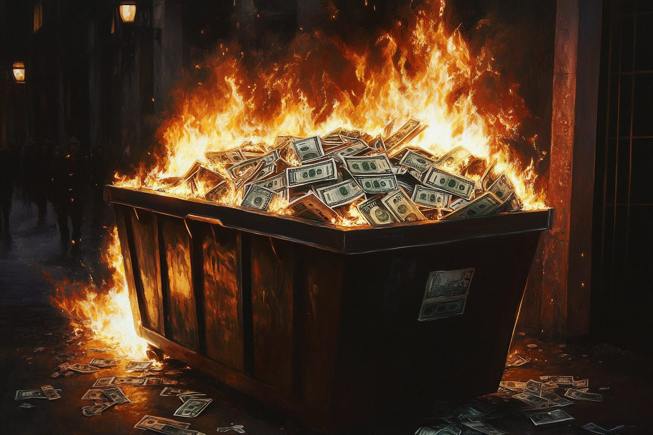 "Why would the Federal Reserve combat inflation by raising interest rates when they could just burn $100 bills in dumpster fires to cause deflation?" —Alexander Hamilton, probably