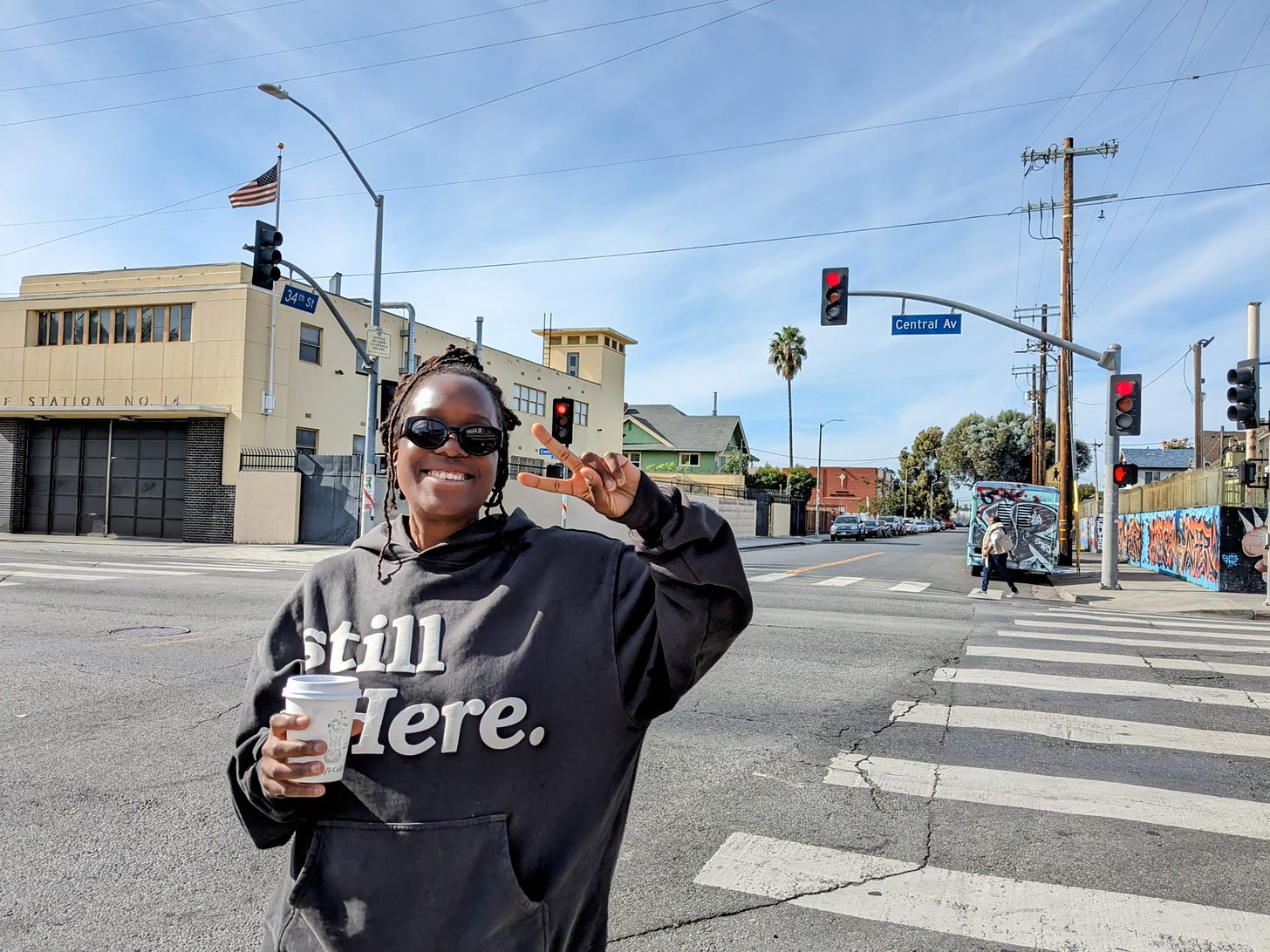 Zaakiyah Brisker of South Central Run Club on South Central Avenue, Los Angeles.