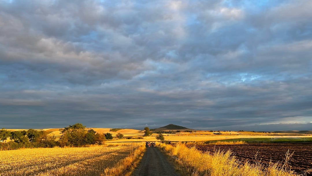 a lonely road on a flat, empty and seemingly endless landscape