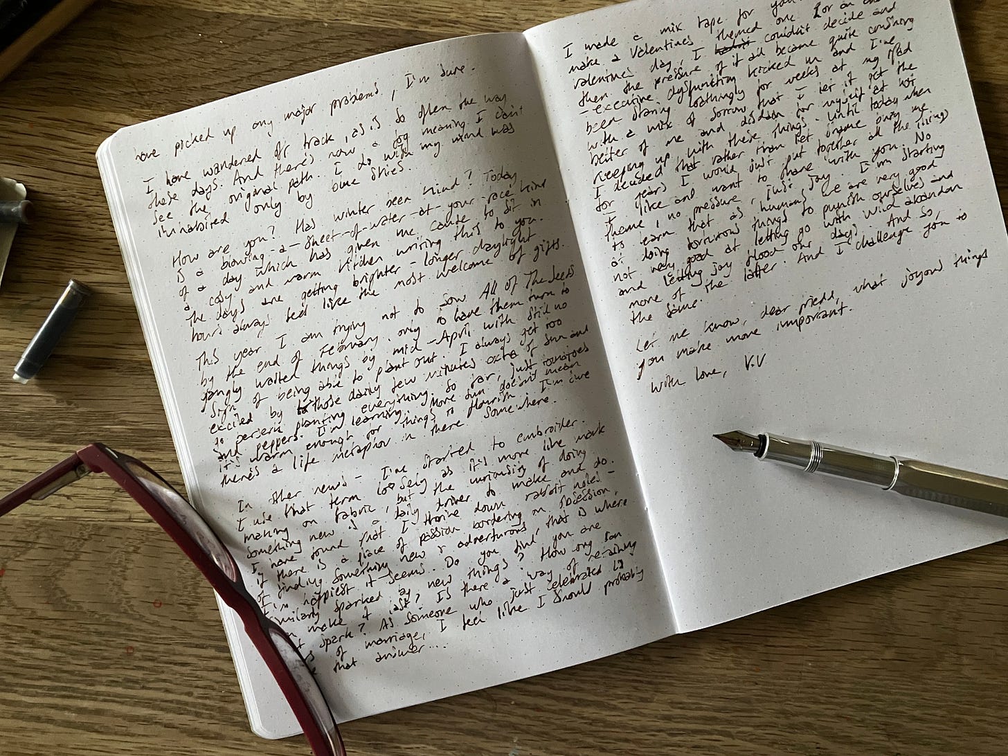 Notebook with draft of a letter