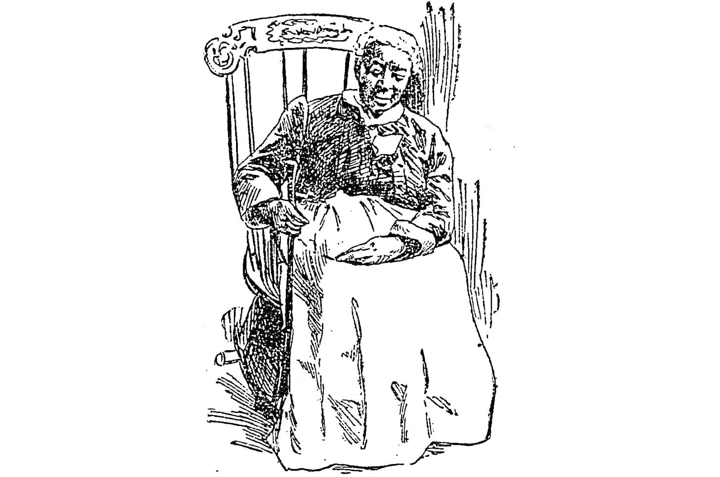sketch of a woman in a rocking chair