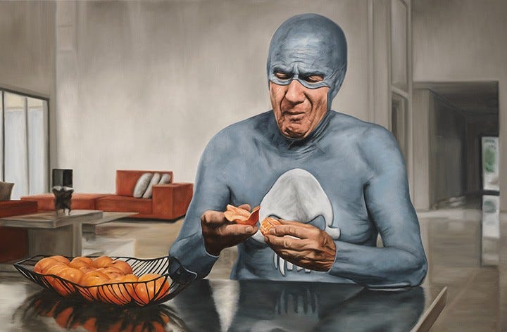 The Life and Times of an Aging Superhero Captured in Oil Paintings by Andreas  Englund — Colossal