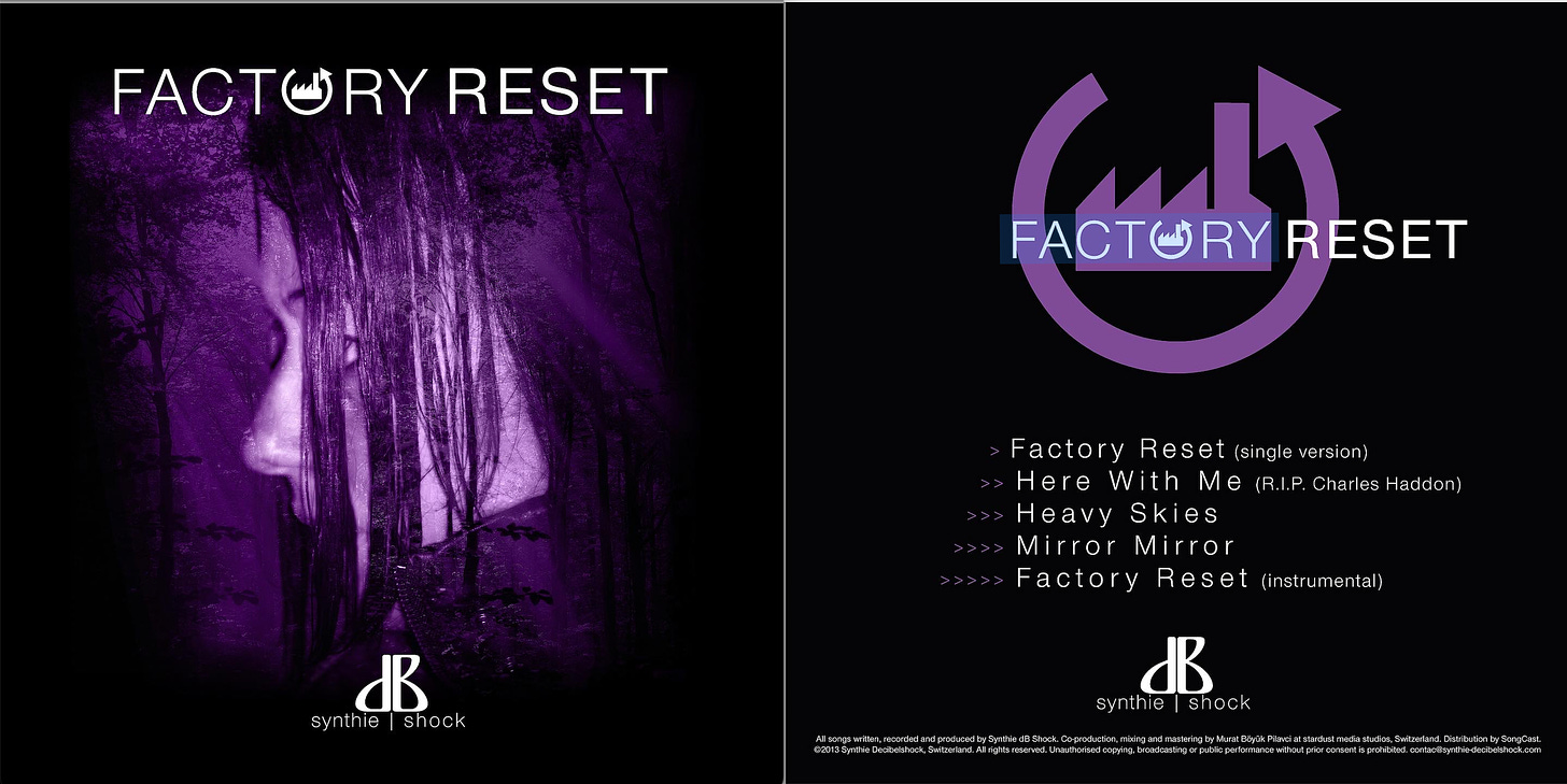 factory reset synthie decibelshock album cover synthpop music