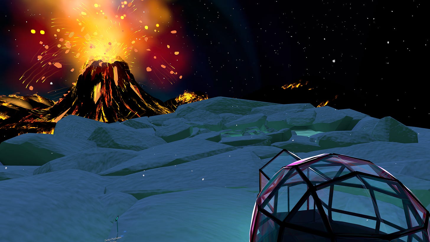 An image of a fire and ice themed world by ZandyXR.