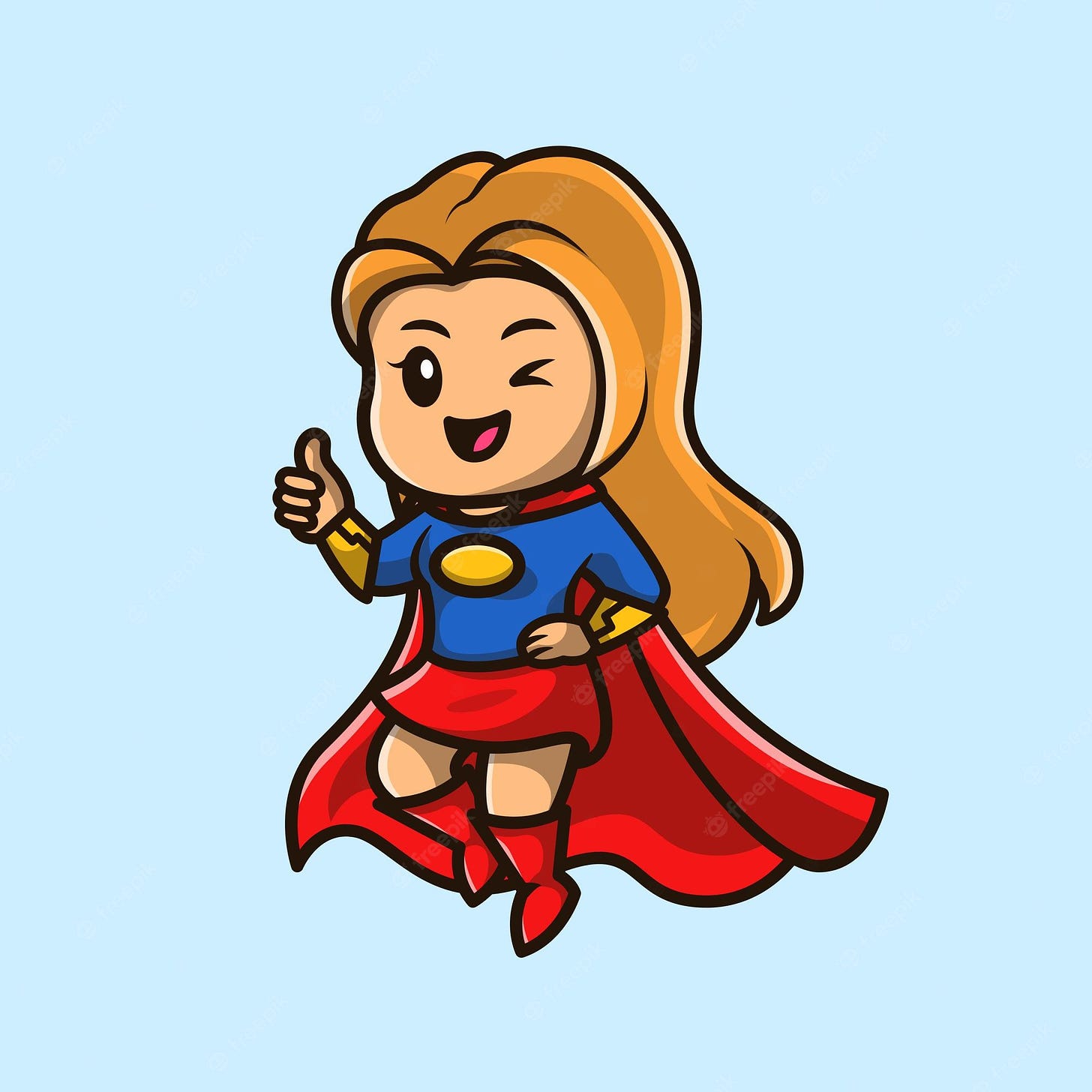 Free Vector | Cute super hero girl cartoon icon illustration.