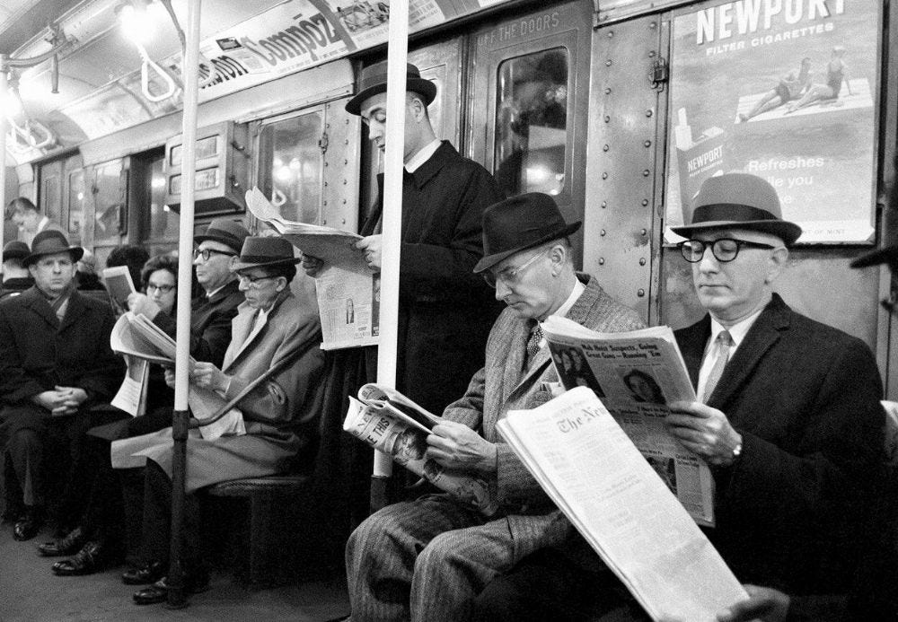 Vintage Photographs of People Reading Newspapers Before the Invention of  That Grossly Antisocial Device: The Smartphone ~ Vintage Everyday