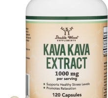 Kava Kava Supplement 1,000mg per Serving, 120 Capsules (High Purity Potent 3-5% Kavalactones Root Extract) by Double Wood