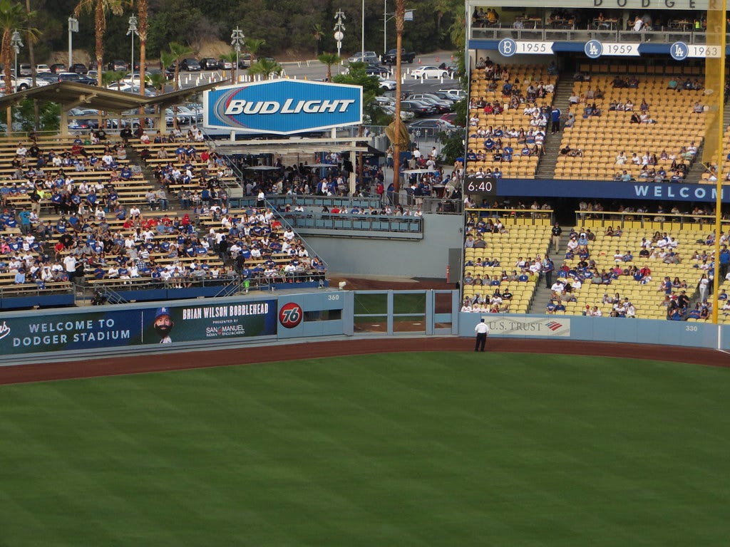 Visitor Bullpen, Dodger Stadium, Los Angeles, California ...