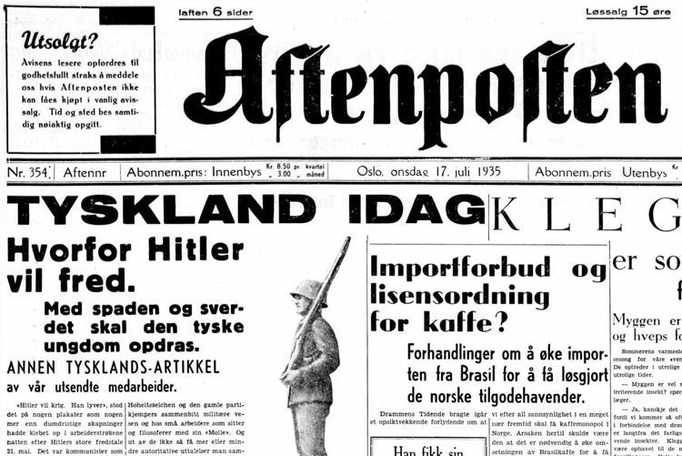 Aftenposten 17. juli 1935. (klikk på bildet for større utgave)