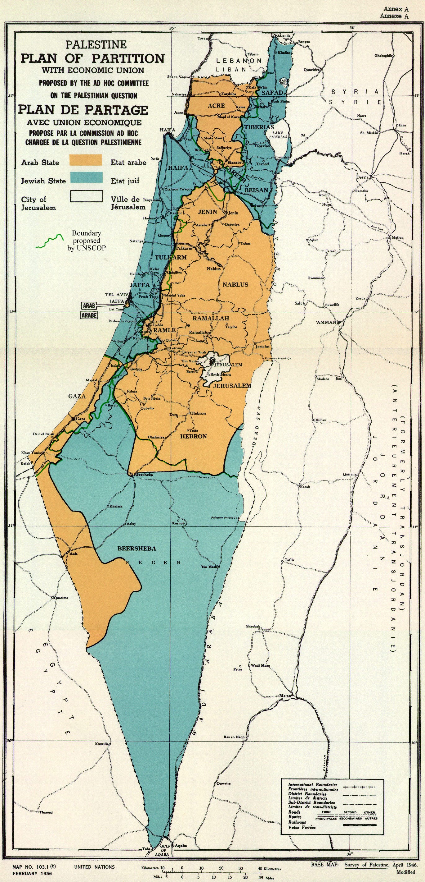 UN Palestine Partition Map