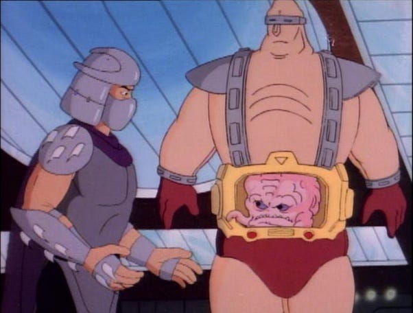 In Teenage Mutant Ninja Turtles, what did Krang look like before becoming a  giant brain? What was his human form? Is there a video? - Quora