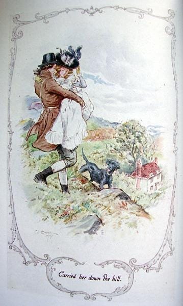 Early mountain rescue, from 'Sense and Sensibility'