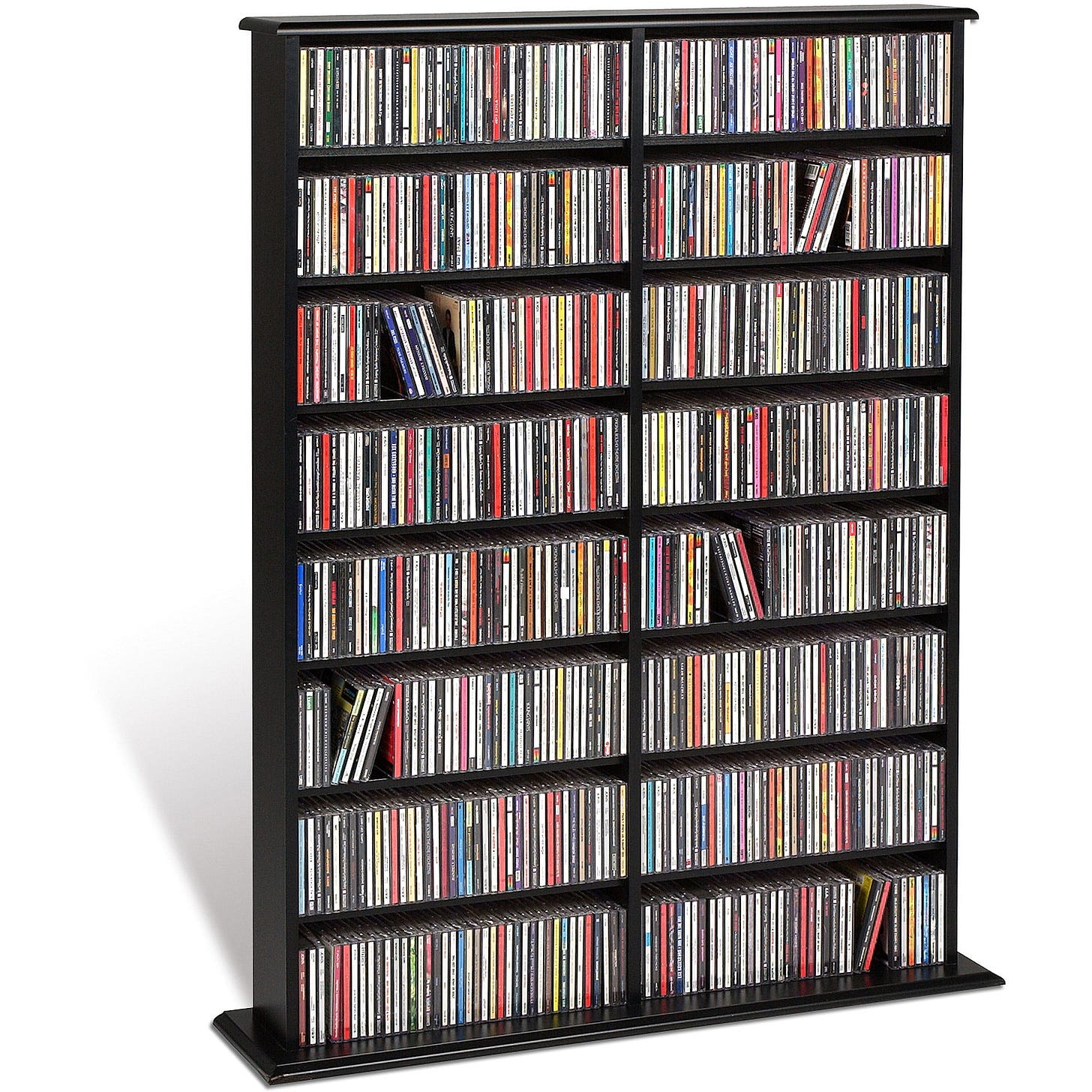 Free Shipping! Atlantic 40"x71" Elite XL 9-Shelf Wood Media Storage Shelf  Bookcase, Fixed Shelves, Solid Black - Walmart.com