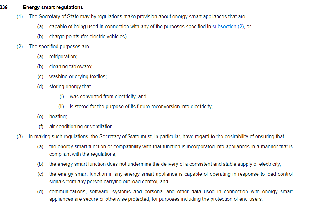 Figure 6 - Energy Act Para 239 Control Smart Appliances