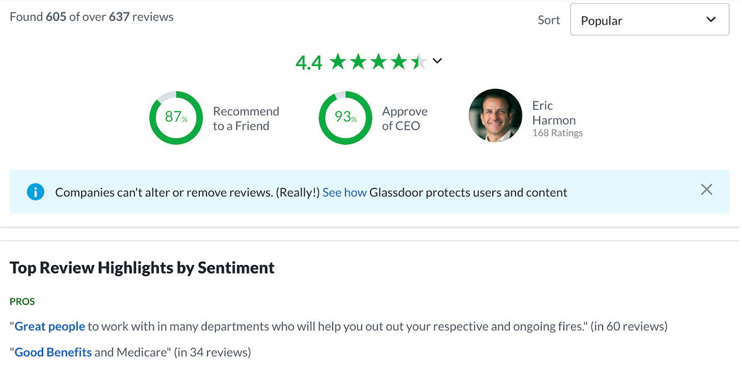 Trustwave’s Glassdoor reviews page. Source: Glassdoor