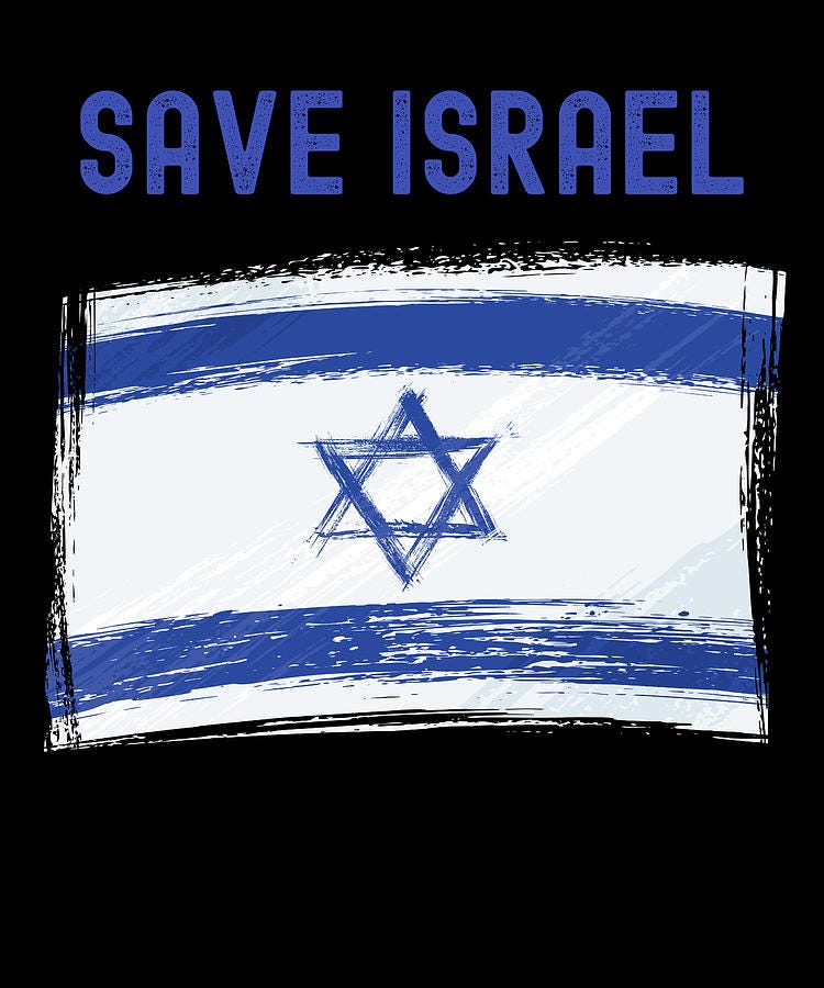 Israel Digital Art - Save Israel Flag Arabic Gaza Jewish #1 by Alberto Rodriguez