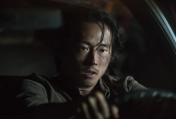 glenn driving car into zombies walking dead ep 11 2015