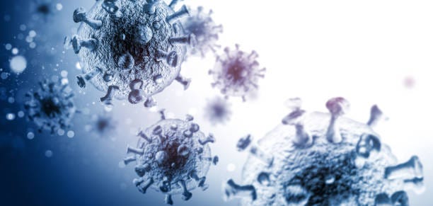 microscopic view of 3d spherical viruses - enfermedad contagiosa fotografías e imágenes de stock
