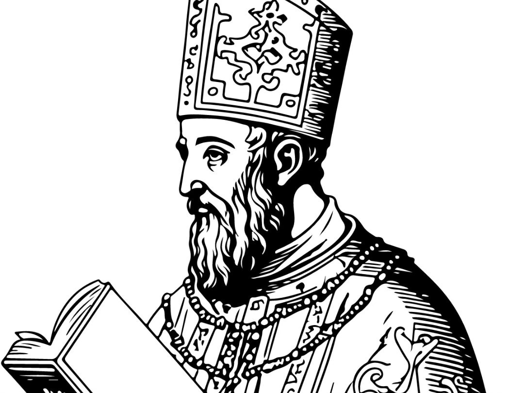 Graphic sketch of the ancient Christian theologian, Augustine of Hippo.