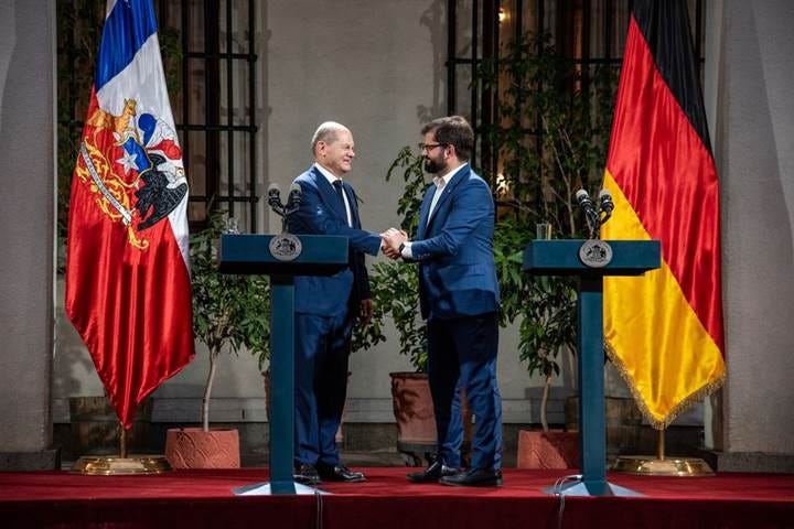 Chilean President Gabriel Boric Hosts German Chancellor Olaf Scholz