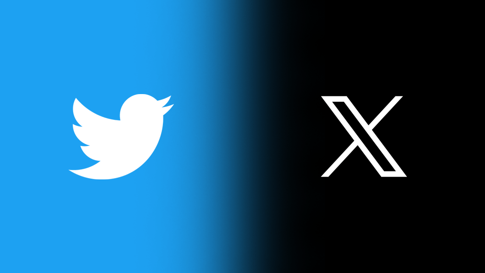 A collage of the Twitter and X logos