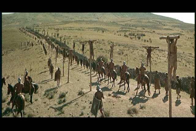 Crucified Slaves. Scene from the movie Spartacus, 1960. | Flickr