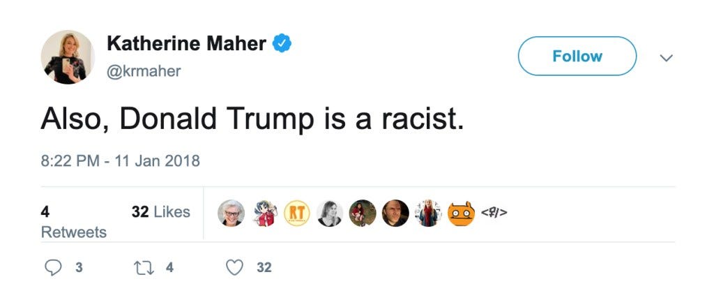 Maher shared this view on former President Donald Trump in 2018, but she has since yanked the post from X.