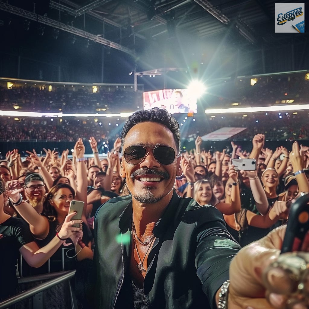 selfie de Marc Anthony en concierto en Marbella