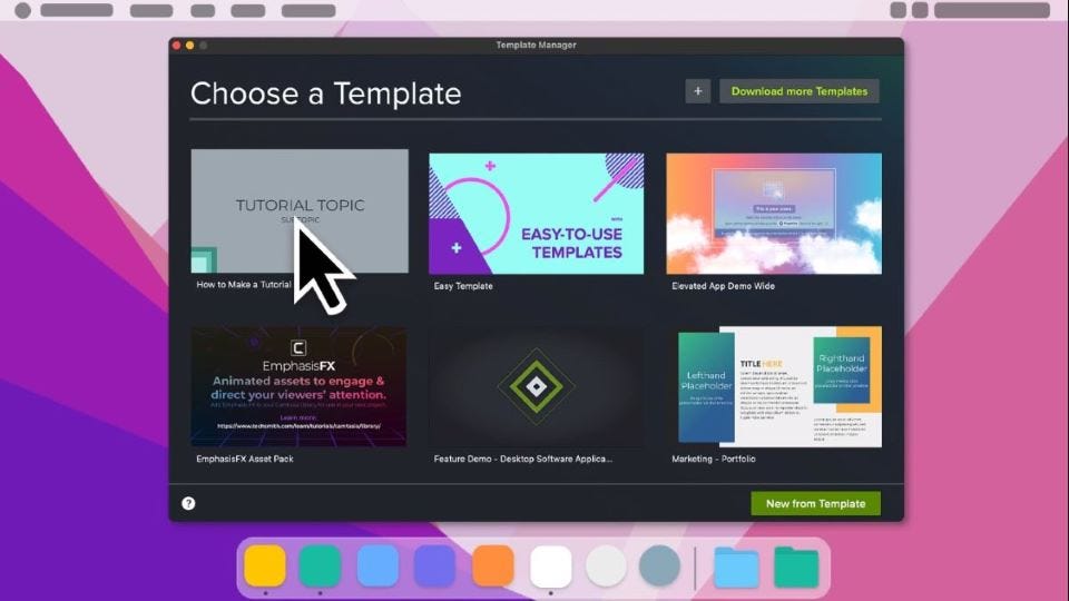 öğretim tasarımında kullanılan dijital araç, camtasia programının video şablonları