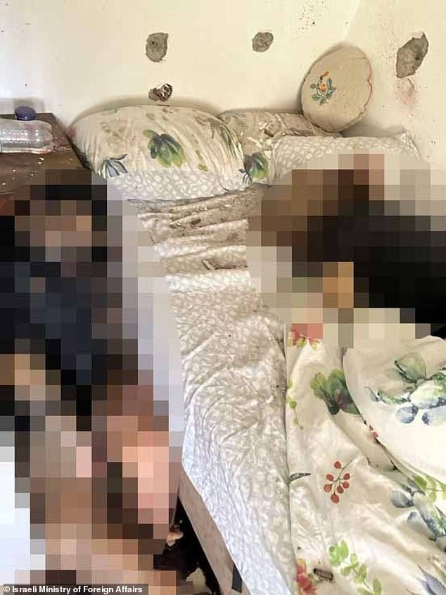 Most of the photos passed to MailOnline by the Israeli Embassy in London were too graphic to publish