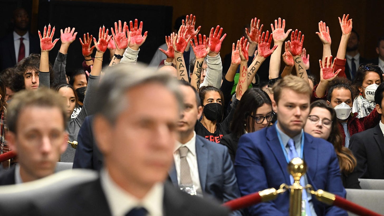 Antony Blinken Interrupted by Protesters During Senate Testimony