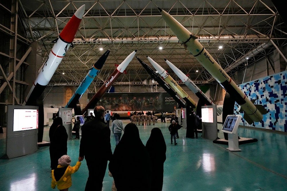 People visit National Aerospace Park of the Revolution Guard, showing the guard's aerospace achievements, just outside Tehran, Iran, Friday, Nov. 15, 2024. (AP)