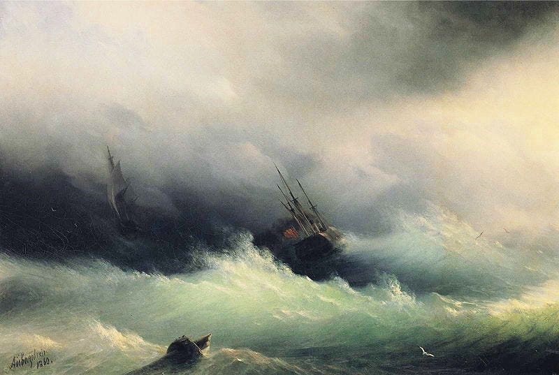 File:Ivan Constantinovich Aivazovsky - Ships in a Storm.JPG