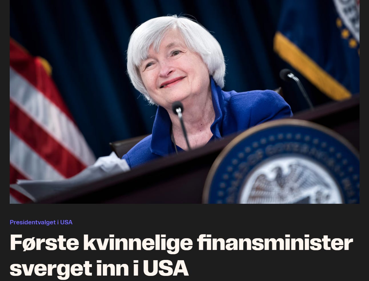 E24: Janet Yellen er første kvinnelige finansminister