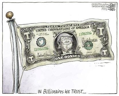 Political cartoon U.S. Donald Trump greed | The Week