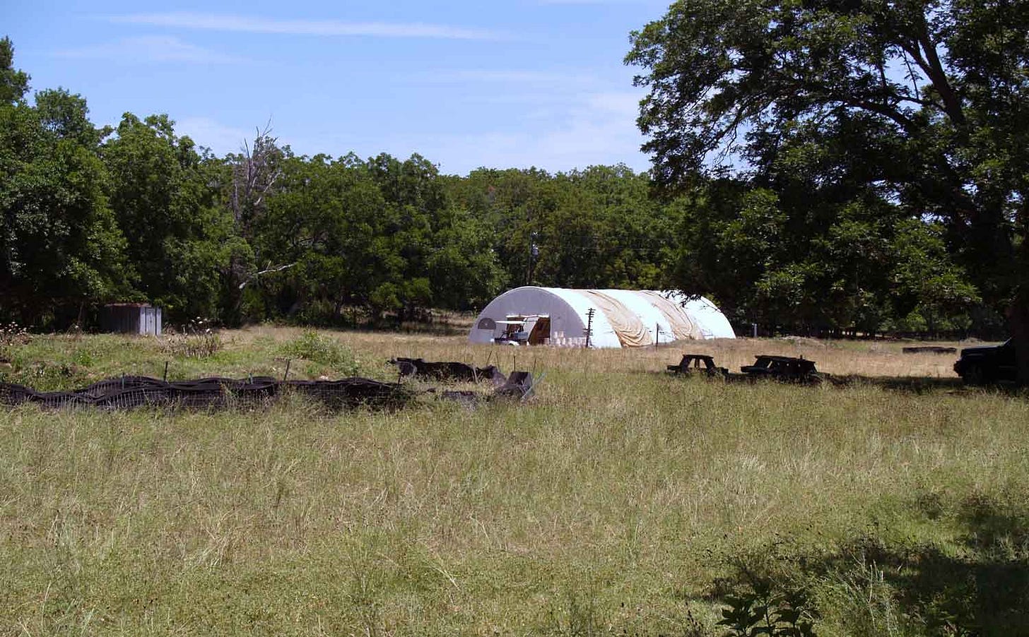 Tent covering Area 15 excavation of Gault site, Texas Tent covering Area 15 excavation of Gault site, Texas