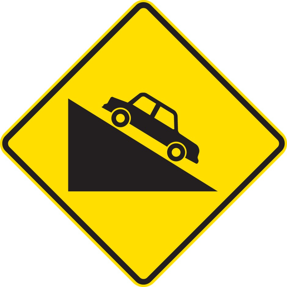 PW-27 Steep Grade Downgrade Sign - (WN4D or W14-9.1) | RTL