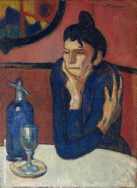 The Absinthe Drinker 85 1901 by Pablo Picasso | Oil Painting Reproduction