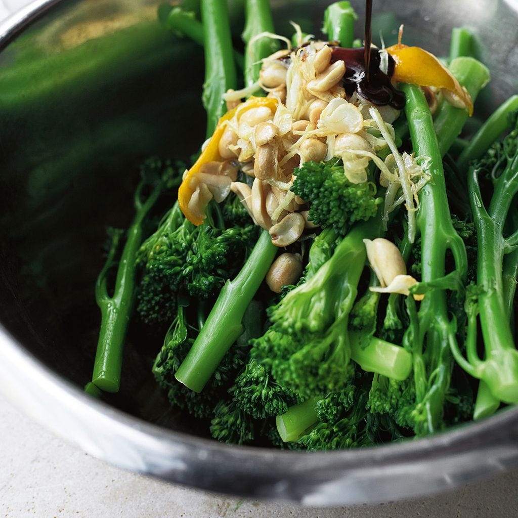 Tenderstem broccoli with soy sauce, garlic and peanuts from Ottolenghi  Simple by Yotam Ottolenghi