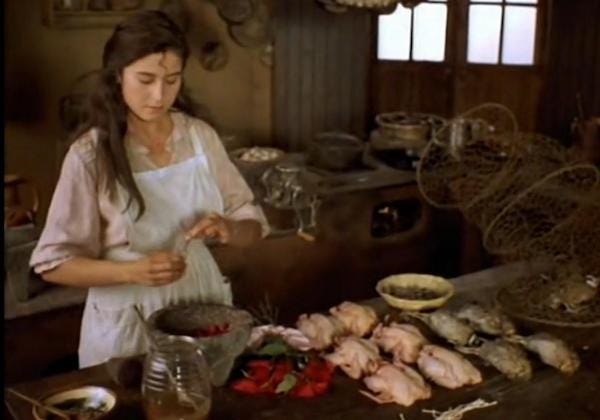 a still from Like Water for Chocolate showing the main character cooking